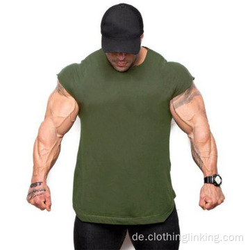 Workout Muscle Slim Baumwolle Fit T-Shirts für Männer